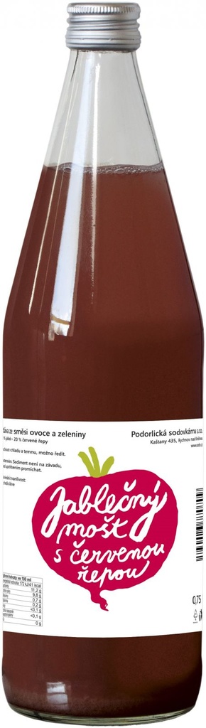 Mošt Jablko-červená řepa 0,75l Podorlická sodovkárna